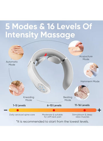 Smart Neck Massager with Heat – Cordless, Lightweight & Adjustable